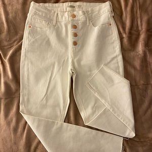 High-rise White Skinny Jeans